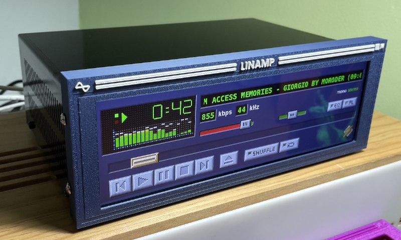 Linamp - A Raspberry Pi 4-based audio box with Winamp look and feel - CNX Software